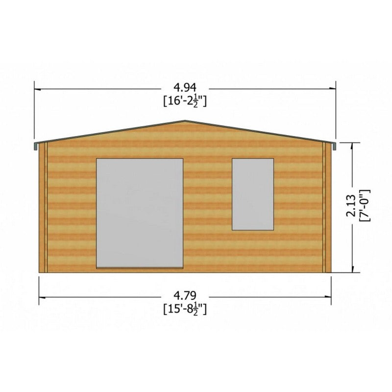 Shire Shire Glenmore 15' 8" x 9' 9" Apex Log Cabin - Premium 28mm Cladding Tongue & Groove