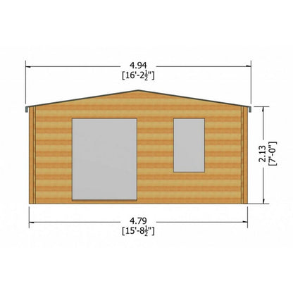 Shire Shire Glenmore 15' 8" x 9' 9" Apex Log Cabin - Premium 28mm Cladding Tongue & Groove