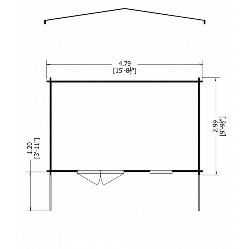 Shire Shire Glenmore 15' 6" x 9' 9" Apex Log Cabin - Premium 34mm Cladding Tongue & Groove