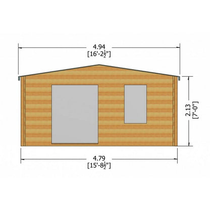 Shire Shire Glenmore 15' 8" x 11' 9" Apex Log Cabin - Premium 28mm Cladding Tongue & Groove