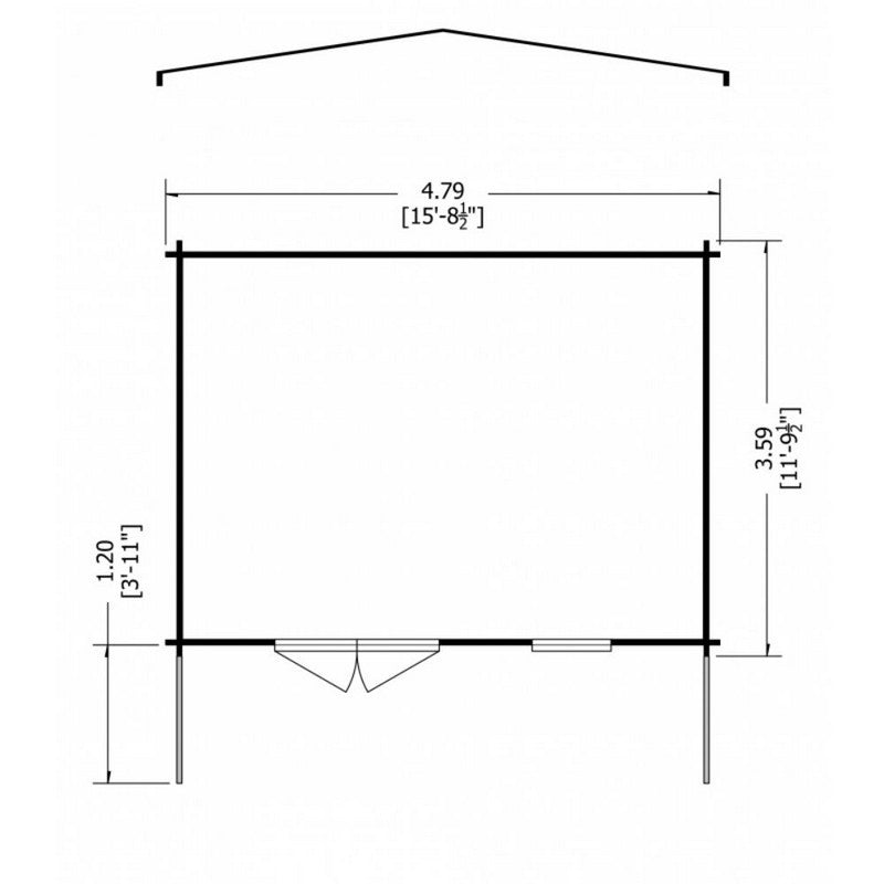 Shire Shire Glenmore 15' 6" x 11' 9" Apex Log Cabin - Premium 44mm Cladding Tongue & Groove