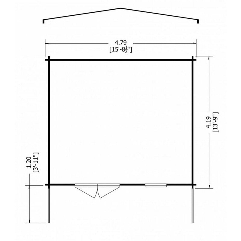 Shire Shire Glenmore 15' 8" x 13' 8" Apex Log Cabin - Premium 28mm Cladding Tongue & Groove