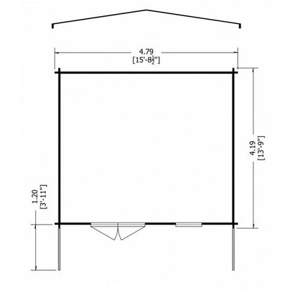 Shire Shire Glenmore 15' 8" x 13' 8" Apex Log Cabin - Premium 28mm Cladding Tongue & Groove