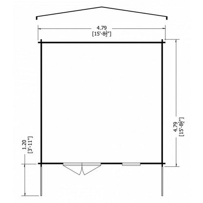 Shire Shire Glenmore 15' 8" x 15' 8" Apex Log Cabin - Premium 28mm Cladding Tongue & Groove