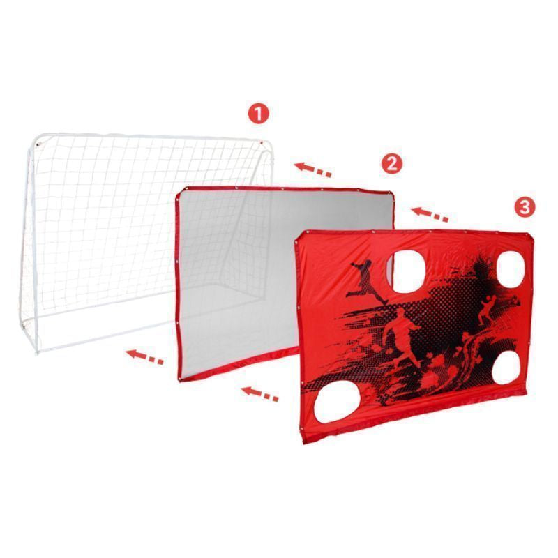 Wensum Wensum 3-In-1 Target Shoot Sturdy Steel Frame Football Goal & Net