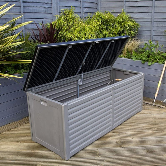 Wensum Plastic Outdoor Storage Box 390 Litres Extra Large - Grey & Black Essentials by Wensum