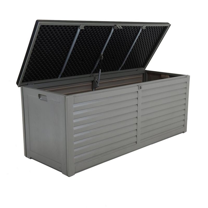 Wensum Plastic Outdoor Storage Box 390 Litres Extra Large - Grey & Black Essentials by Wensum