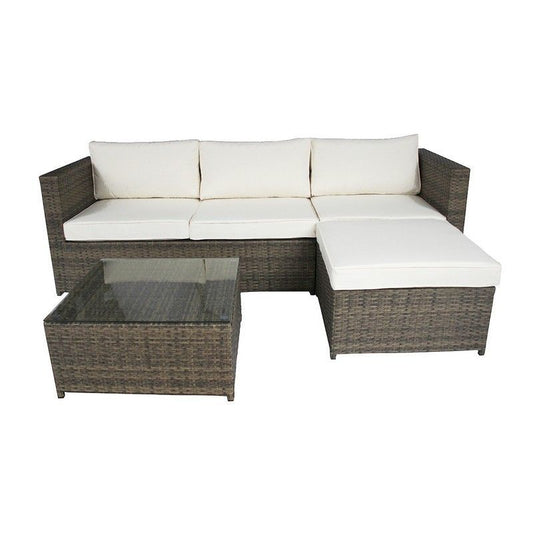 Wensum Classic Rattan Garden Sofa Set by Wensum - 3 Seats White