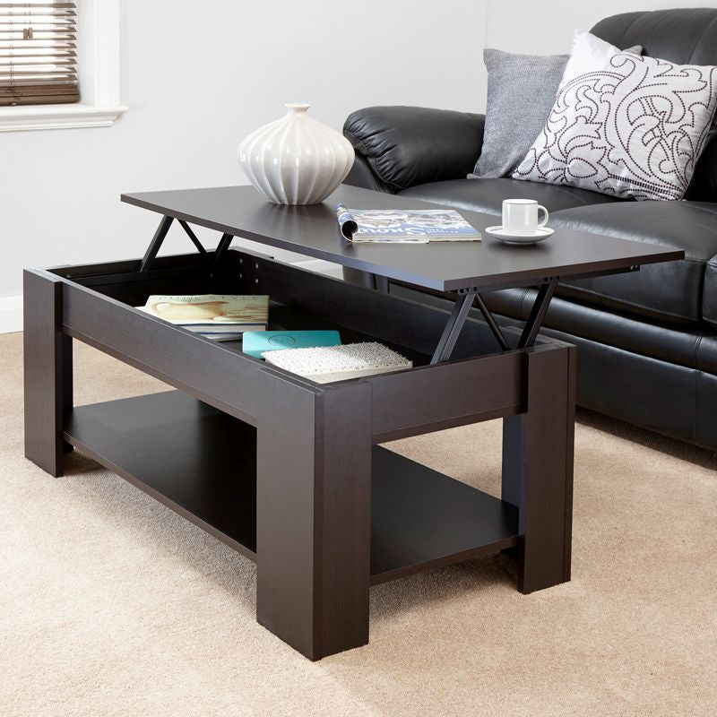 GFW Harper Extending Coffee Table Brown 1 Shelf 105cm