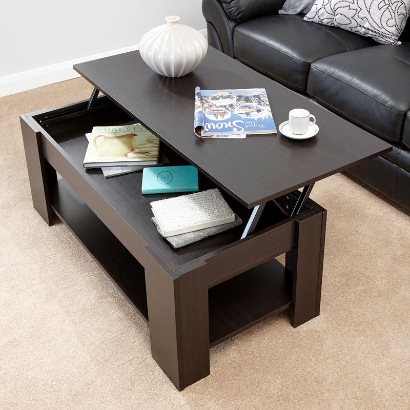 GFW Harper Extending Coffee Table Brown 1 Shelf 105cm