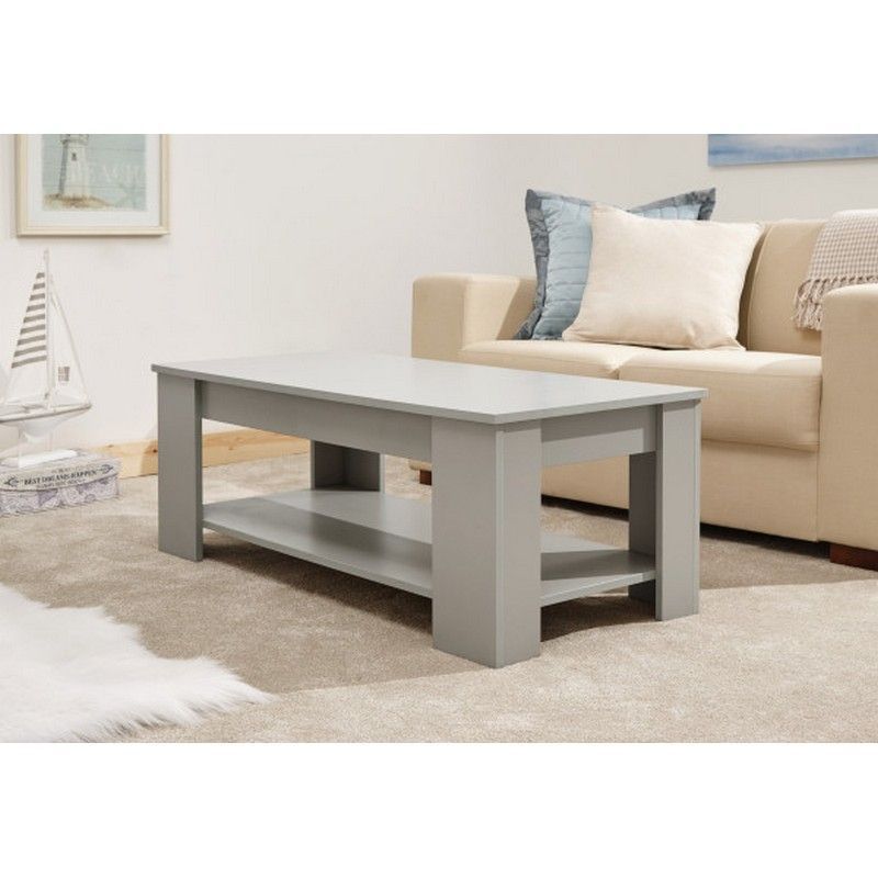 GFW Ember Extending Coffee Table Grey 1 Shelf 105cm