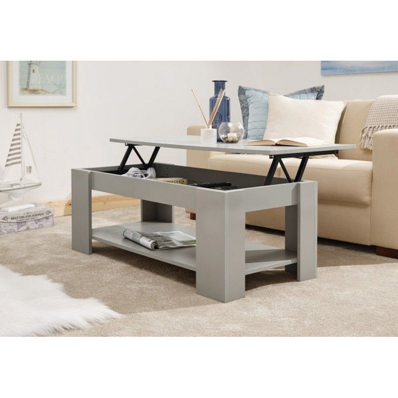 GFW Ember Extending Coffee Table Grey 1 Shelf 105cm