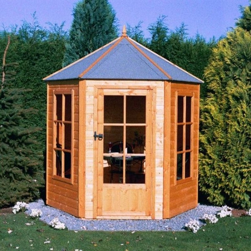 Shire Shire Hexagonal 7' 1" x 6' 1" Hexagonal Hip Summerhouse - Premium Pressure Treated Shiplap