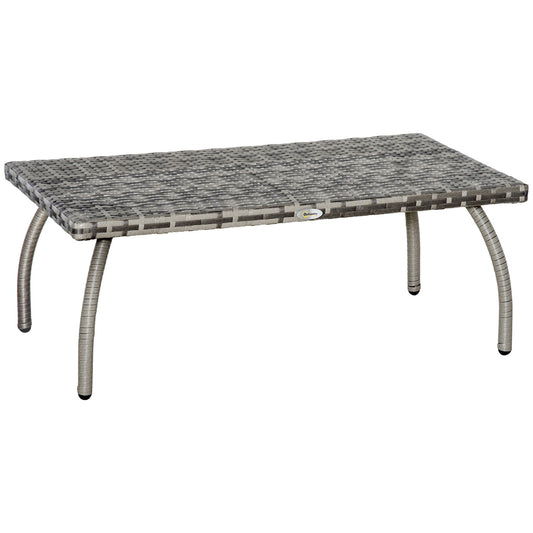 PE Wicker Rattan Garden Coffee Table - Mixed Grey