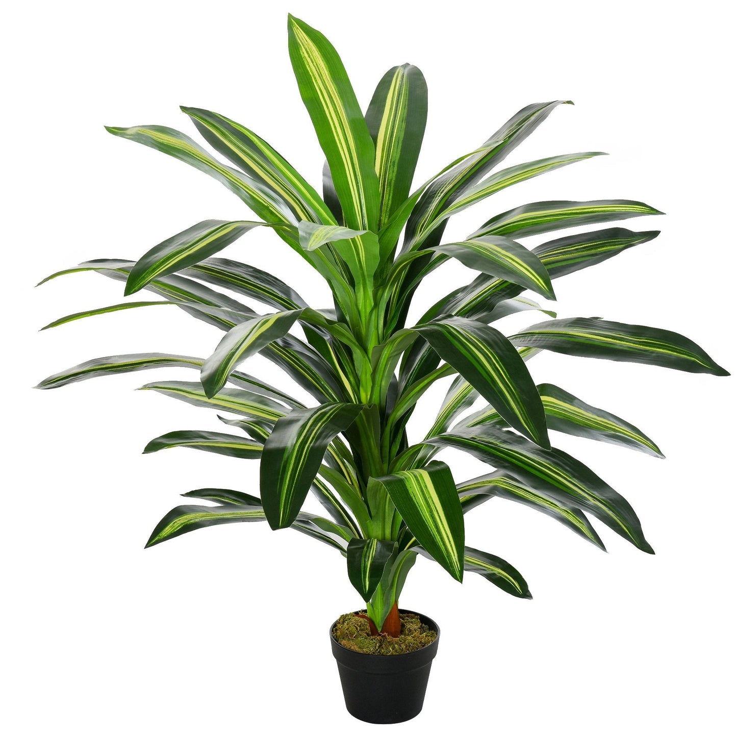 110cm/3.6FT Artificial Dracaena Tree Decorative Plant 40 Leaves with Nursery Pot