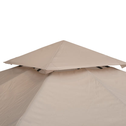 3M Gazebo Top Cover Double Tier Canopy Replacement Pavilion Roof Deep Beige