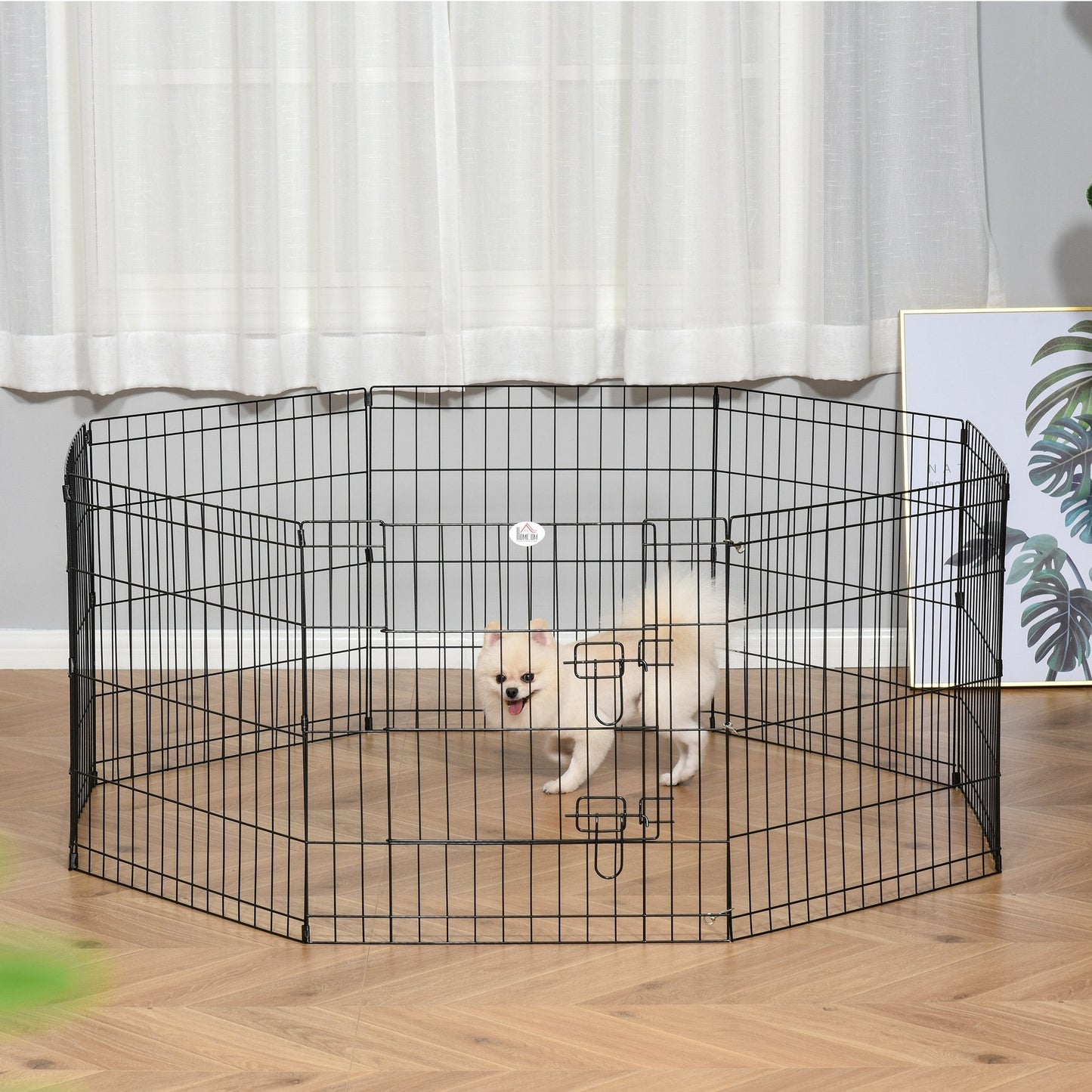 PawHut 8 Panel Dog Playpen Puppy Pen Rabbits Guinea Metal Crate Pet Cage Run Indoor Outdoor