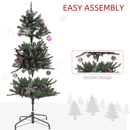 5ft Decorated Christmas Tree Artificial - Dark Green with LED Lights Warm White 486 Tips