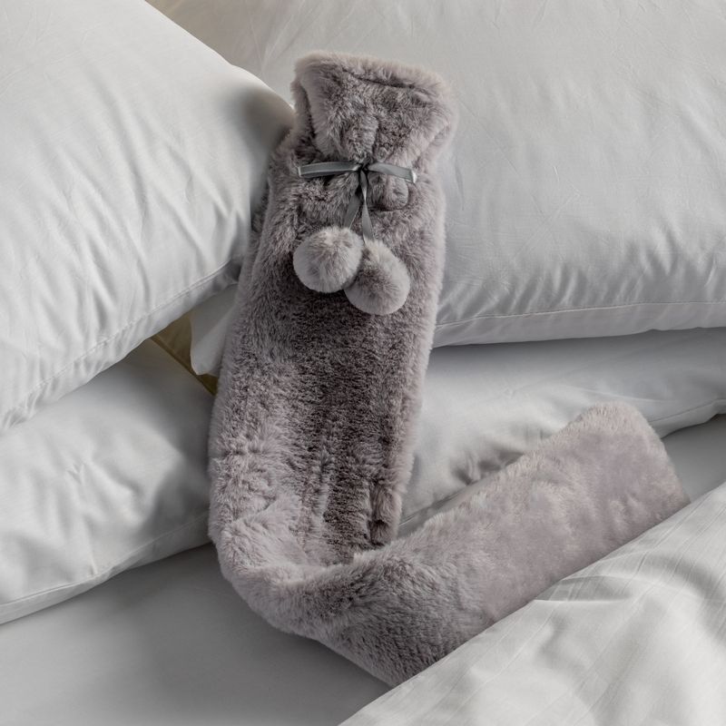 Hamilton Mcbride Hamilton McBride Grey Long Rabbit Fur Hot Water Bottle