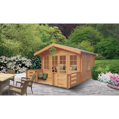 Shire Shire Grizedale 13' 8" x 9' 9" Apex Log Cabin - Premium 70mm Cladding Tongue & Groove