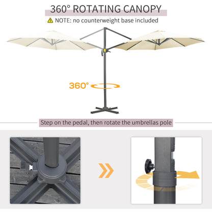 3 x 3M Cantilever Parasol with Cross Base