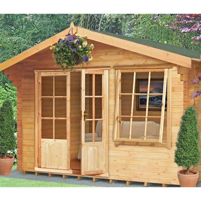 Shire Shire Hale 11' 9" x 9' 9" Apex Log Cabin - Premium 44mm Cladding Tongue & Groove