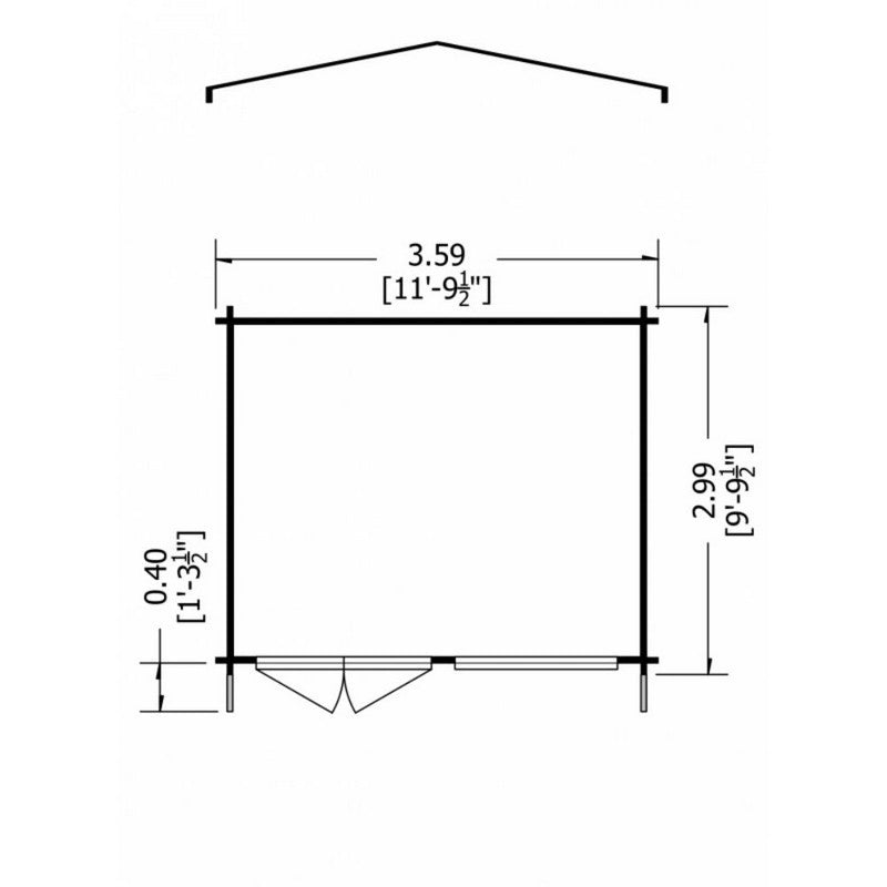 Shire Shire Hale 10' x 12' Apex Log Cabin - Classic 28mm Cladding Tongue & Groove