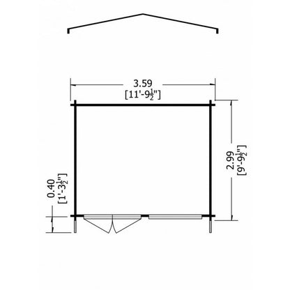 Shire Shire Hale 10' x 12' Apex Log Cabin - Classic 28mm Cladding Tongue & Groove