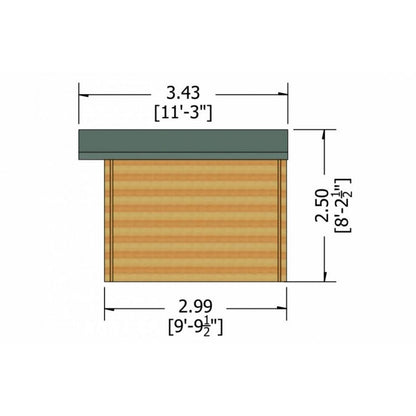 Shire Shire Hale 11' 9" x 9' 9" Apex Log Cabin - Premium 44mm Cladding Tongue & Groove