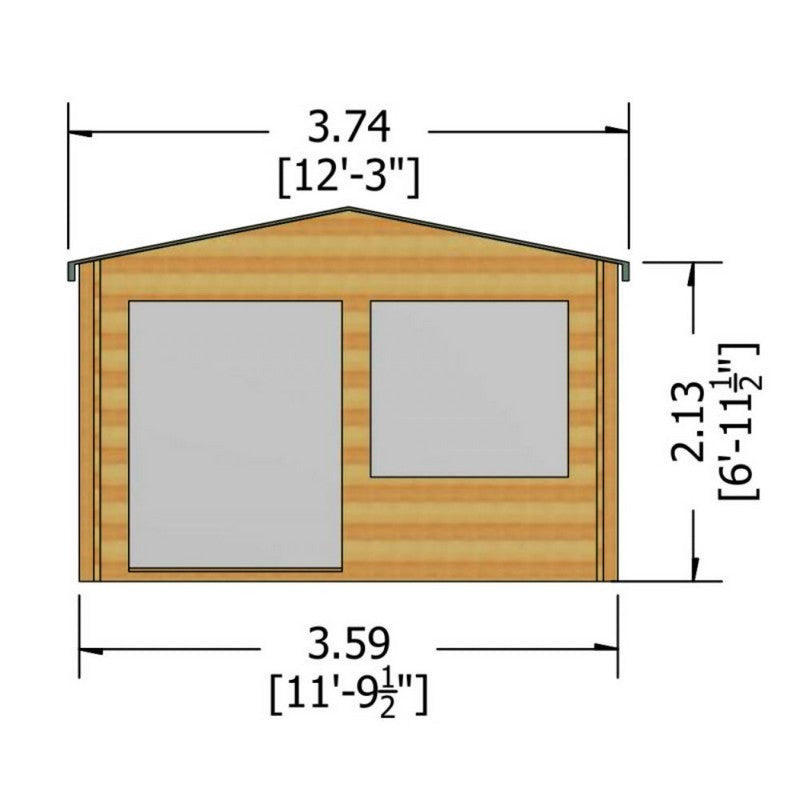 Shire Shire Hale 12' x 12' Apex Log Cabin - Premium 28mm Cladding Tongue & Groove