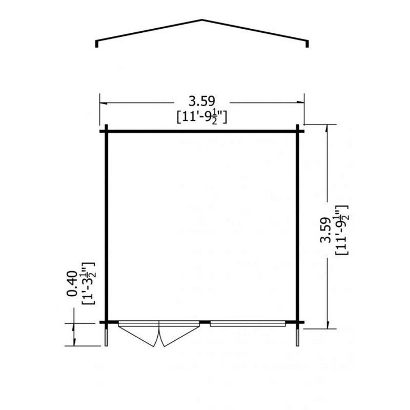 Shire Shire Hale 12' x 12' Apex Log Cabin - Premium 28mm Cladding Tongue & Groove