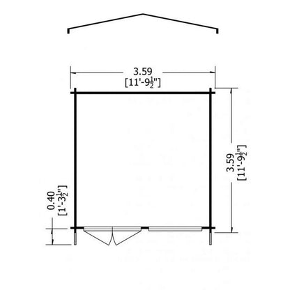 Shire Shire Hale 12' x 12' Apex Log Cabin - Premium 28mm Cladding Tongue & Groove