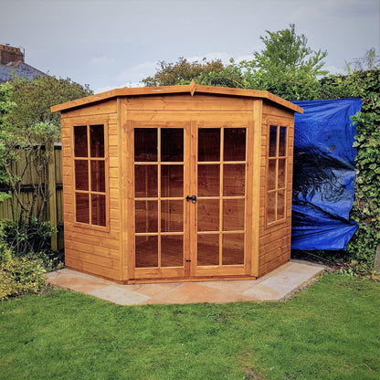 Shire Hampton 6' 8" x 6' 8" Flat Summerhouse - Premium Dip Treated Shiplap