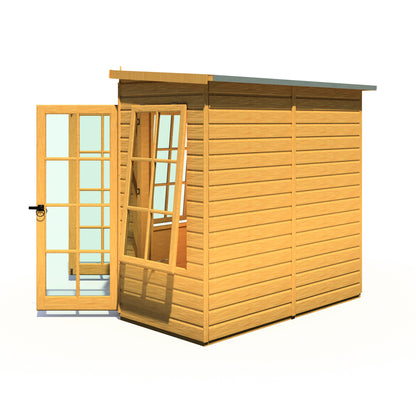 Shire Hampton 6' 8" x 6' 8" Flat Summerhouse - Premium Dip Treated Shiplap