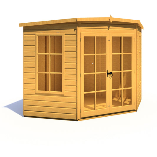 Shire Hampton 7' 4" x 7' 4" Flat Summerhouse - Premium Dip Treated Shiplap