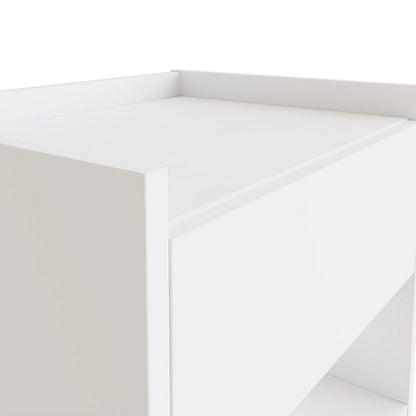 GFW 2 Harmony Bedside Tables White 1 Shelf 1 Drawer