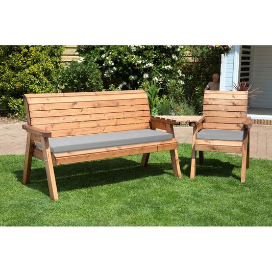 Charles Taylor Scandinavian Redwood Garden Tete a Tete by Charles Taylor - 4 Seats Grey Cushions