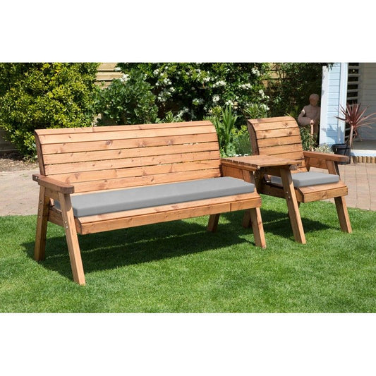 Charles Taylor Scandinavian Redwood Garden Tete a Tete by Charles Taylor - 4 Seats Grey Cushions