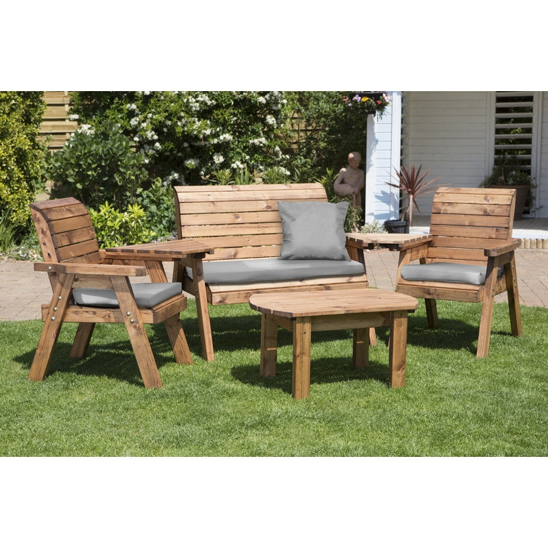 Charles Taylor 4 Seat Rectangular Table Combi Scandinavian Redwood Garden Furniture