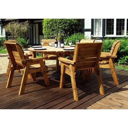 Charles Taylor 6 Seat Circular Table & Chairs Scandinavian Redwood Garden Furniture