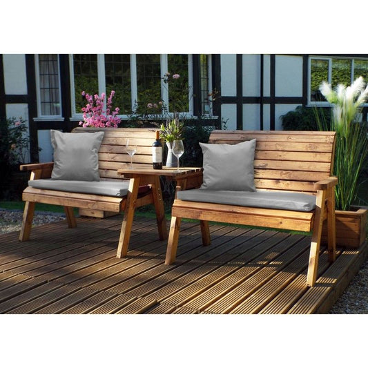 Charles Taylor Scandinavian Redwood Garden Tete a Tete by Charles Taylor - 4 Seats Grey Cushions