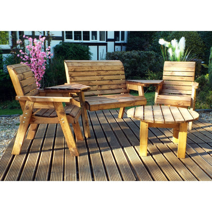 Charles Taylor 4 Seat Circular Table Combi Scandinavian Redwood Garden Furniture