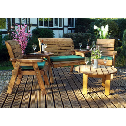 Charles Taylor 4 Seat Circular Table Combi Scandinavian Redwood Garden Furniture