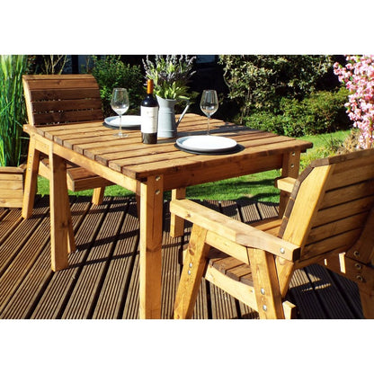 Charles Taylor Scandinavian Redwood Garden Patio Dining Set by Charles Taylor - 2 Seats Burgundy Cushions