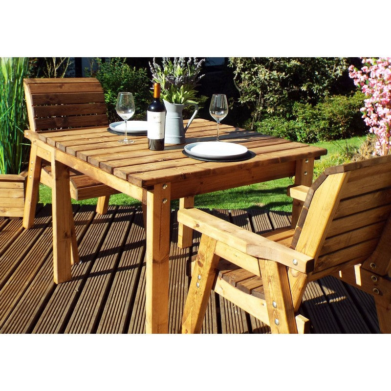 Charles Taylor Scandinavian Redwood Garden Patio Dining Set by Charles Taylor - 2 Seats Green Cushions