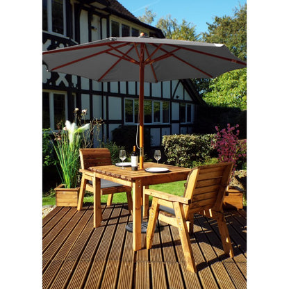 Charles Taylor Scandinavian Redwood Garden Furniture Set by Charles Taylor - 2 Seats Grey Cushions