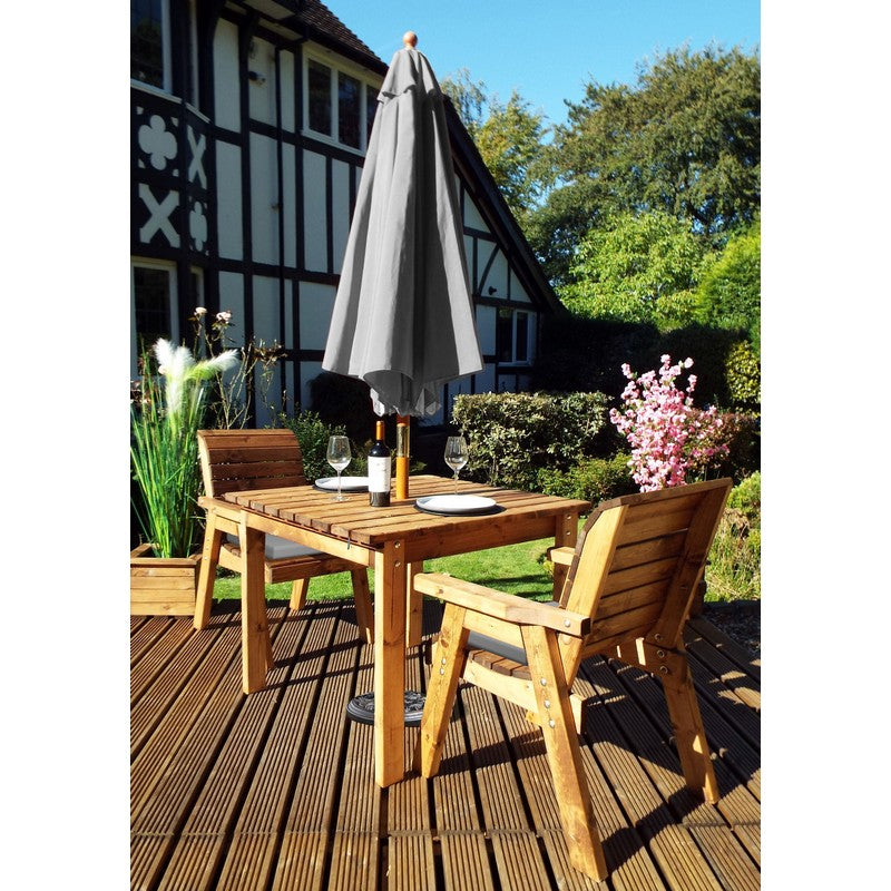 Charles Taylor Scandinavian Redwood Garden Furniture Set by Charles Taylor - 2 Seats Grey Cushions