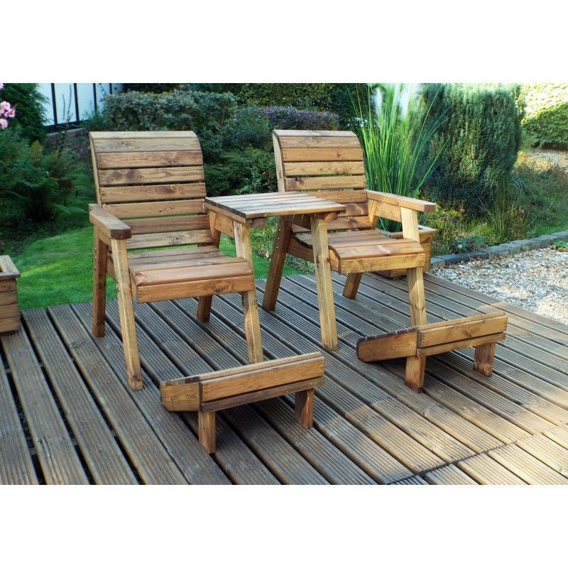 Charles Taylor Scandinavian Redwood Garden Tete a Tete & Footstool by Charles Taylor - 2 Seats