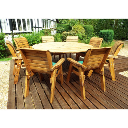 Charles Taylor Scandinavian Redwood Garden Furniture Set by Charles Taylor - 8 Seats Green Cushions