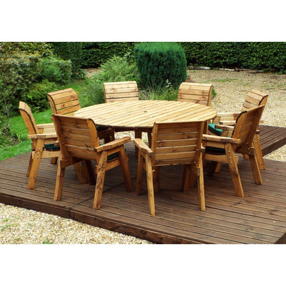 Charles Taylor 8 Seat Circular Table & Chairs Scandinavian Redwood Garden Furniture